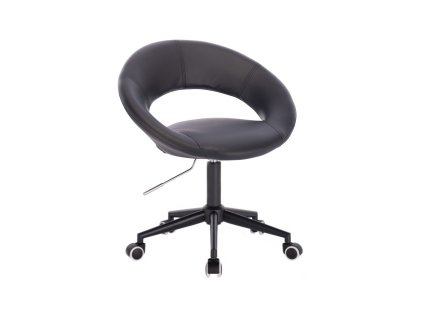 Židle NAPOLI na černé podstavě s kolečky - černá