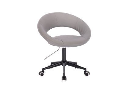 Židle NAPOLI na černé podstavě s kolečky - šedá