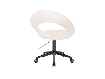 Židle NAPOLI na černé podstavě s kolečky - bílá