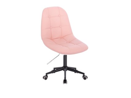 Židle SAMSON na černé podstavě s kolečky - světle růžová