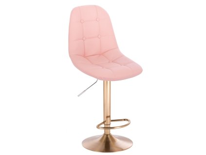 Barová židle SAMSON na zlatém talíři - světle růžová