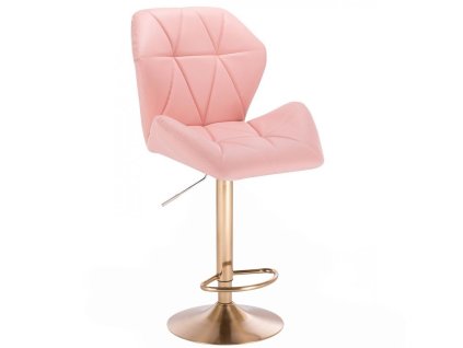 Barová židle MILANO MAX na zlatém talíři  - světle růžová
