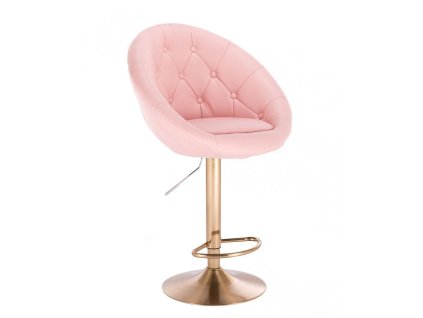 Barová židle VERA na zlatém talíři  - světle růžová