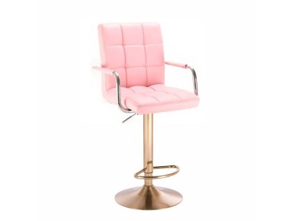 Barová židle VERONA na zlatém talíři - světle růžová