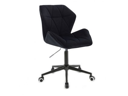 Židle MILANO MAX VELUR na černé podstavě s kolečky - černá