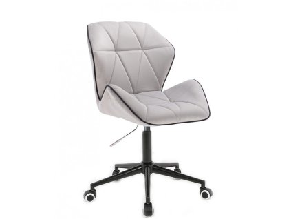 Židle MILANO MAX VELUR na černé podstavě s kolečky - světle šedá