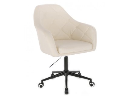 Křeslo ANDORA na černé podstavě s kolečky - krémové