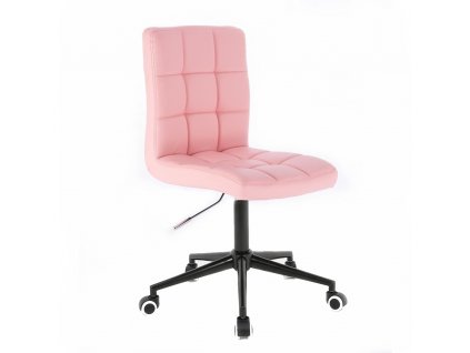 Židle TOLEDO na černé podstavě s kolečky - světle růžová