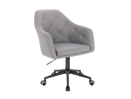 Křeslo ANDORA na černé podstavě s kolečky - šedé