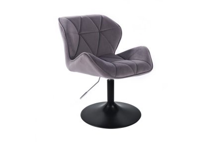 Židle MILANO VELUR na černém talíři - tmavě šedá