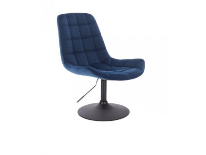 Židle PARIS VELUR na černém talíři - modrá