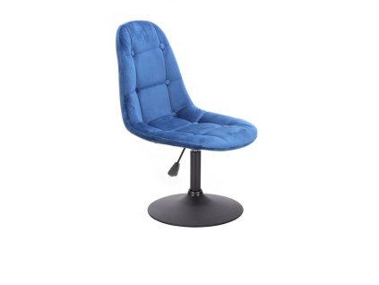 Židle SAMSON VELUR na černém talíři - modrá