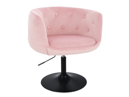 Židle MONTANA VELUR na černém talíři - světle růžová