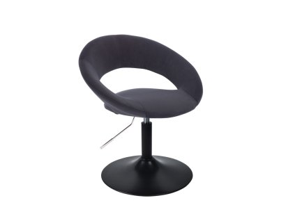 Židle NAPOLI VELUR na černém talíři - černá