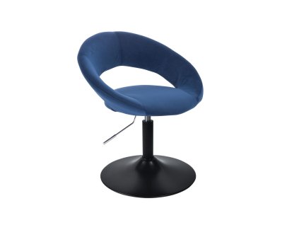 Židle NAPOLI VELUR na černém talíři - modrá