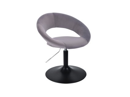 Židle NAPOLI VELUR na černém talíři - tmavě šedá