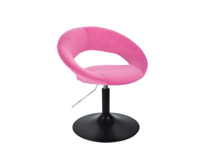 Židle NAPOLI VELUR na černém talíři - růžová