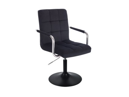 Židle VERONA VELUR na černém talíři - černá