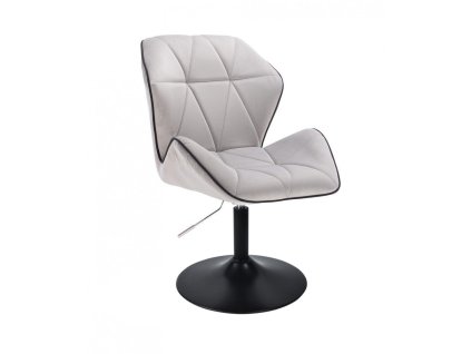 Židle MILANO MAX VELUR na černém talíři - světle šedá