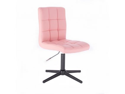 Židle TOLEDO na černém kříži - světle růžová