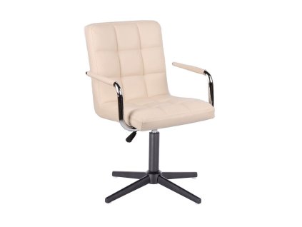 Židle VERONA na černém kříži - krémová