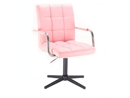 Židle VERONA na černém kříži - světle růžová