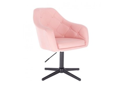 Křeslo ANDORA na černém kříži - světle růžové