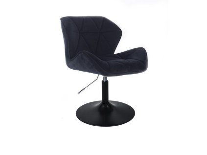 Židle MILANO VELUR na černém talíři - černá