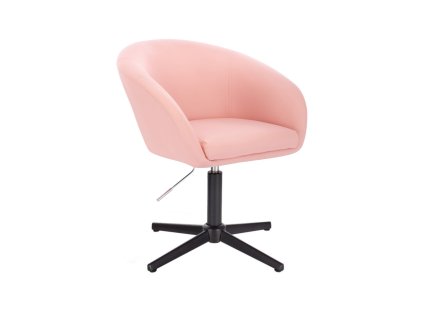 Židle VENICE na černém kříži - světle růžová