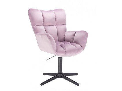 Křeslo AURORA VELUR na černém kříži - levandule