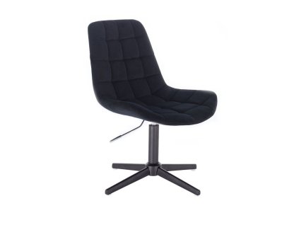 Židle PARIS VELUR na černém  kříži - černá