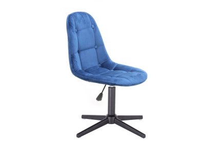 Židle SAMSON VELUR na černém kříži - modrá