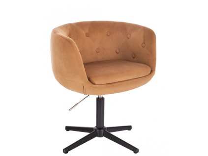 Židle MONTANA VELUR na černém kříži - medová