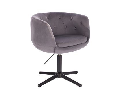 Židle MONTANA VELUR na černém kříži - šedá