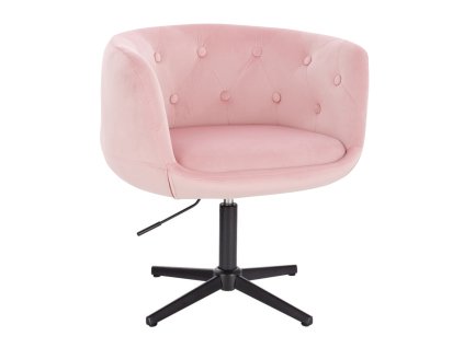 Židle MONTANA VELUR na černém kříži - světle růžová