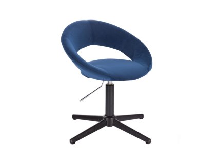 Židle NAPOLI VELUR na černém kříži - modrá