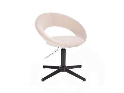 Židle NAPOLI VELUR na černém kříži - krémová