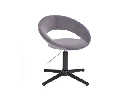 Židle NAPOLI VELUR na černém kříži - tmavě šedá