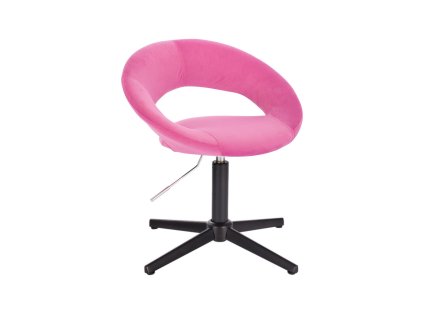 Židle NAPOLI VELUR na černém kříži - růžová