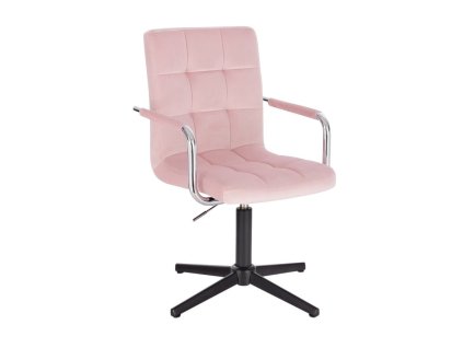 Židle VERONA VELUR na černém kříži - světle růžová