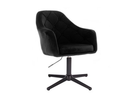 Křeslo ANDORA VELUR na černém kříži- černé