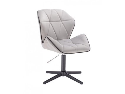 Židle MILANO MAX VELUR na černém kříži - světle šedá