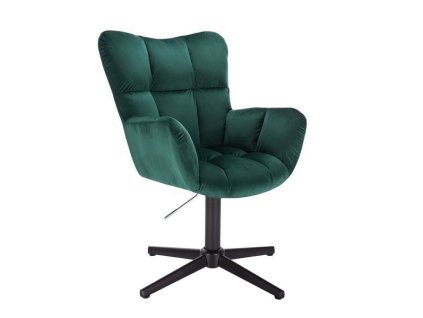 Křeslo AURORA VELUR na černém kříži - zelené