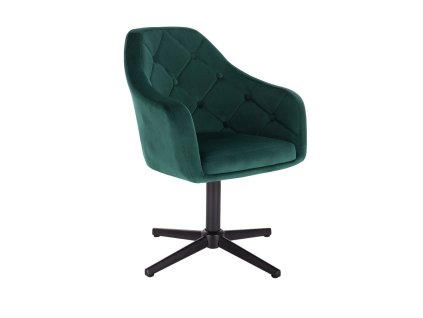Křeslo ANDORA VELUR na černém kříži - zelené