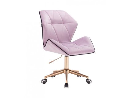 Židle MILANO MAX VELUR na zlaté základně s kolečky - levandule