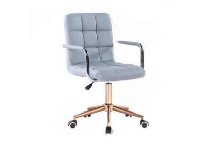 Židle VERONA na zlaté podstavě s kolečky - šedá