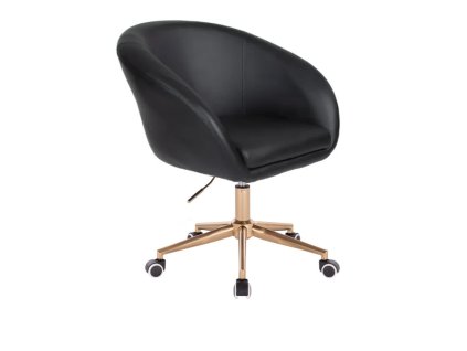 Židle VENICE na zlaté podstavě s kolečky  - černá