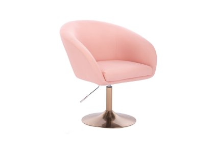 Židle VENICE na zlatém talíři - světle růžová