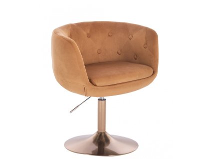 Židle MONTANA VELUR na zlatém talíři - medová