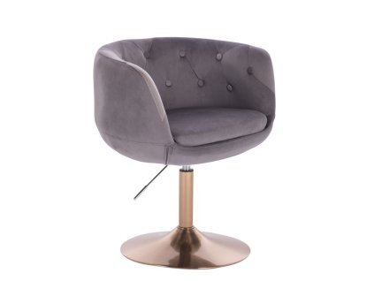 Židle MONTANA VELUR na zlatém talíři - šedá